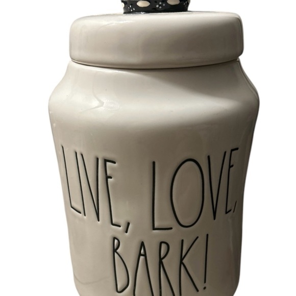 Rae Dunn Other - Rae Dunn by Magenta LL‎ Ceramic Crown Top Canister Dog Treats LIVE, LOVE, BARK